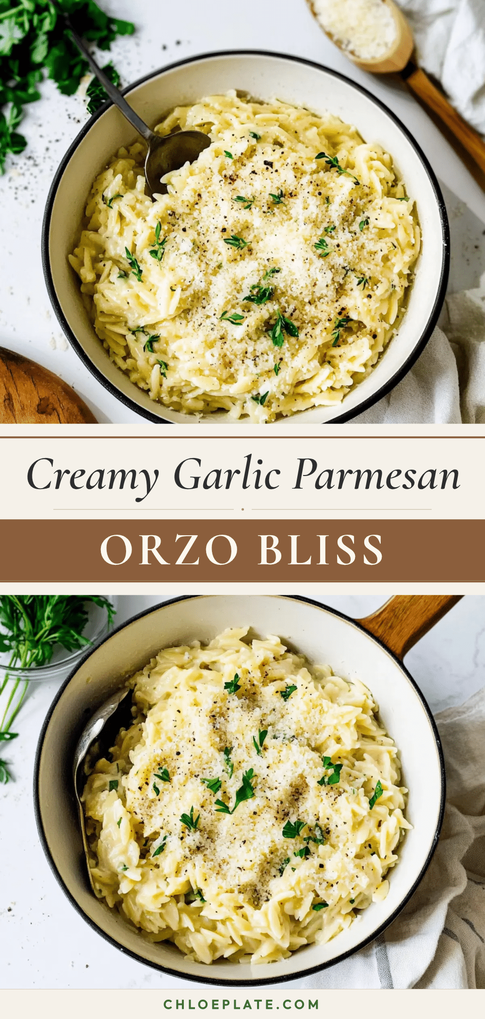 creamy garlic parmesan orzo recipe