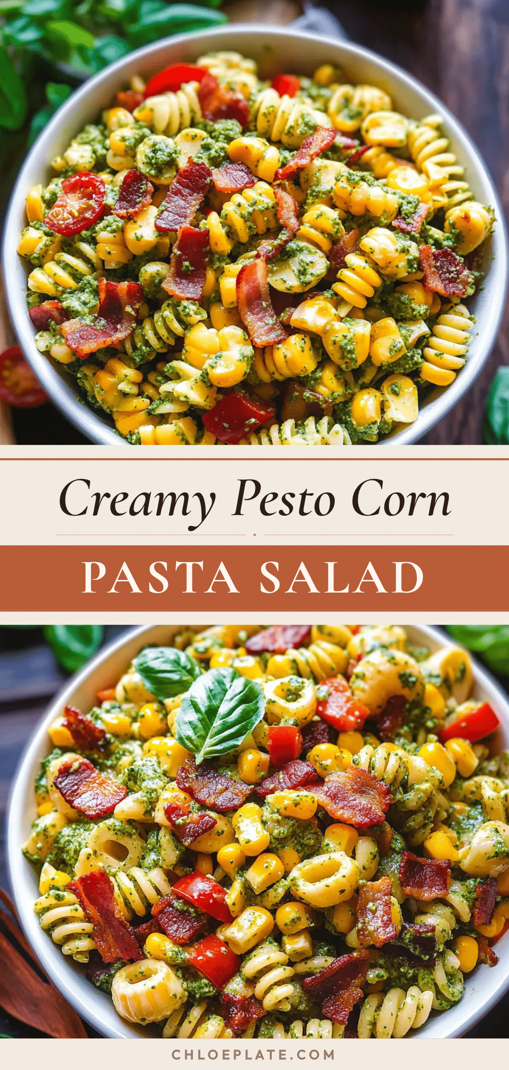 creamy pesto corn pasta salad recipe