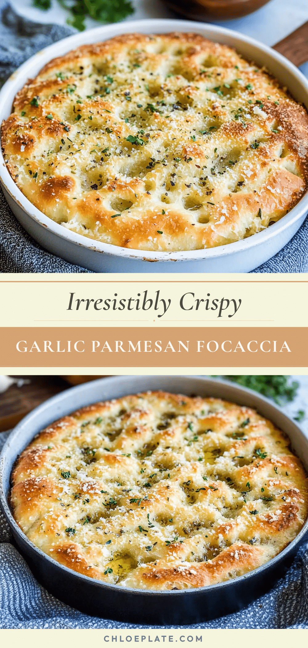 crispy garlic parmesan focaccia bread recipe