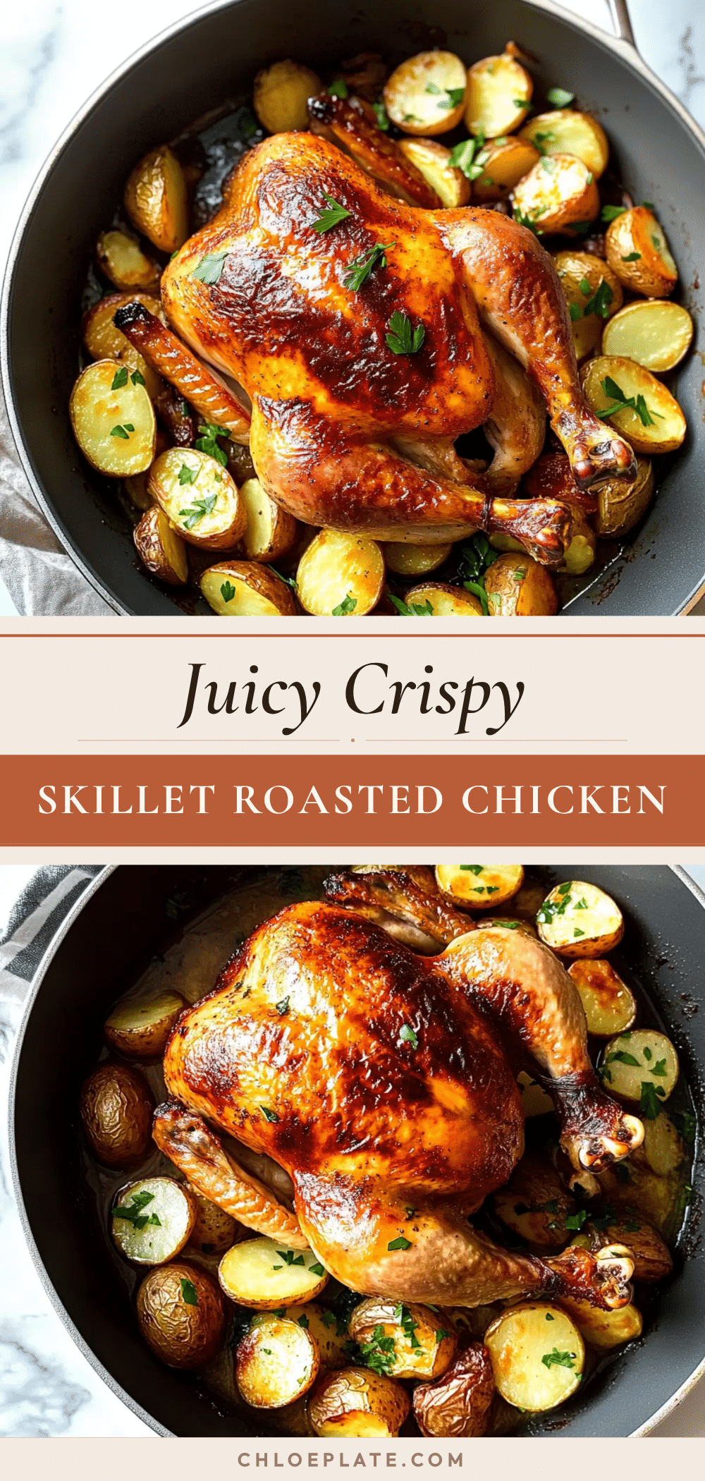 crispy skillet roasted chicken recipe
