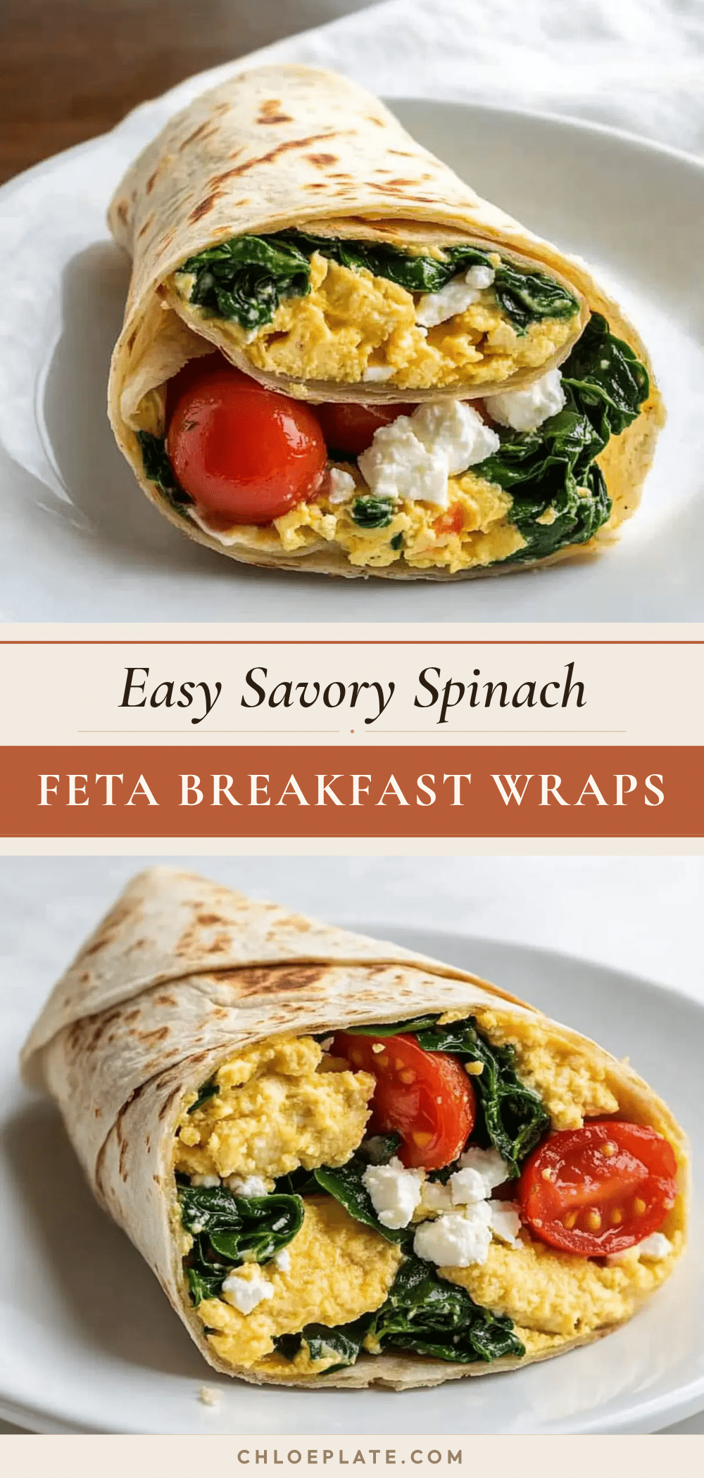 easy savory spinach feta breakfast wraps recipe