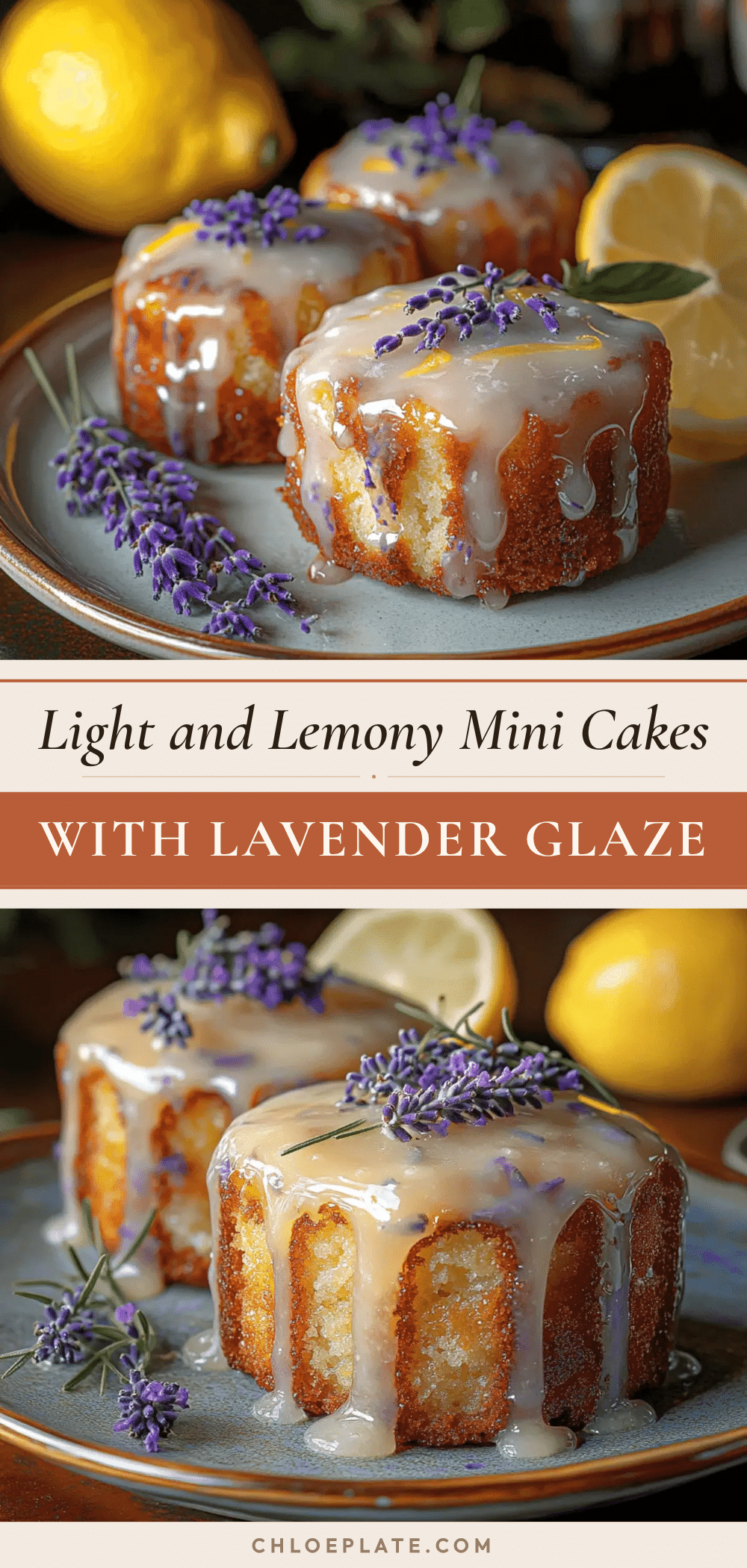 fresh mini lemon cakes with lavender glaze recipe