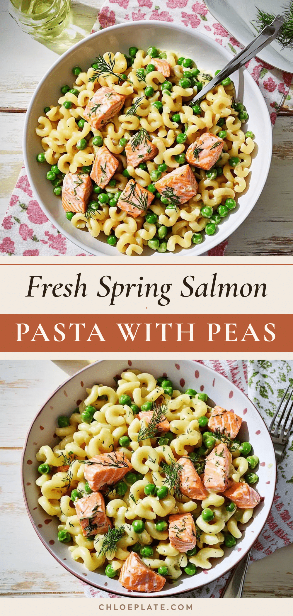 fresh spring pasta with salmon peas and dill recipe