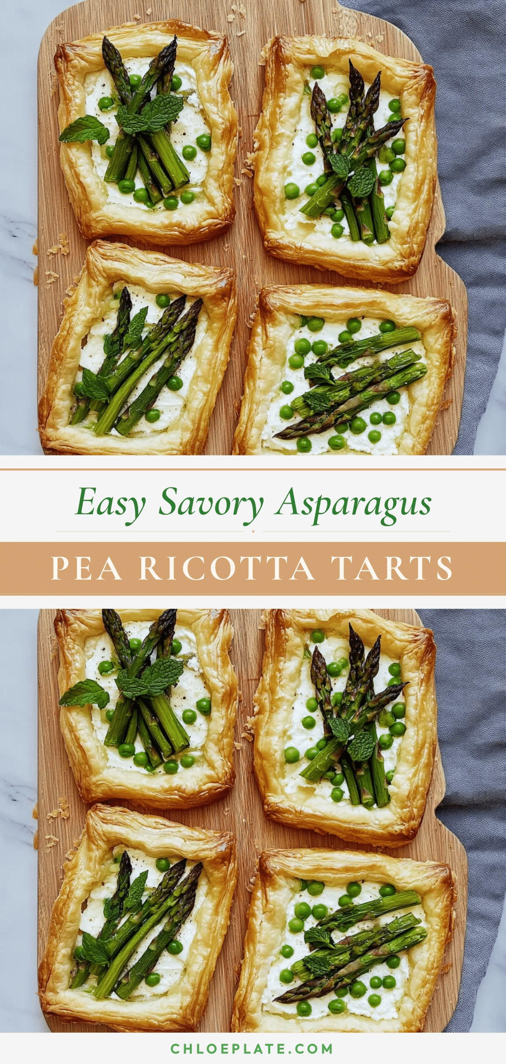 savory asparagus pea ricotta tarts recipe