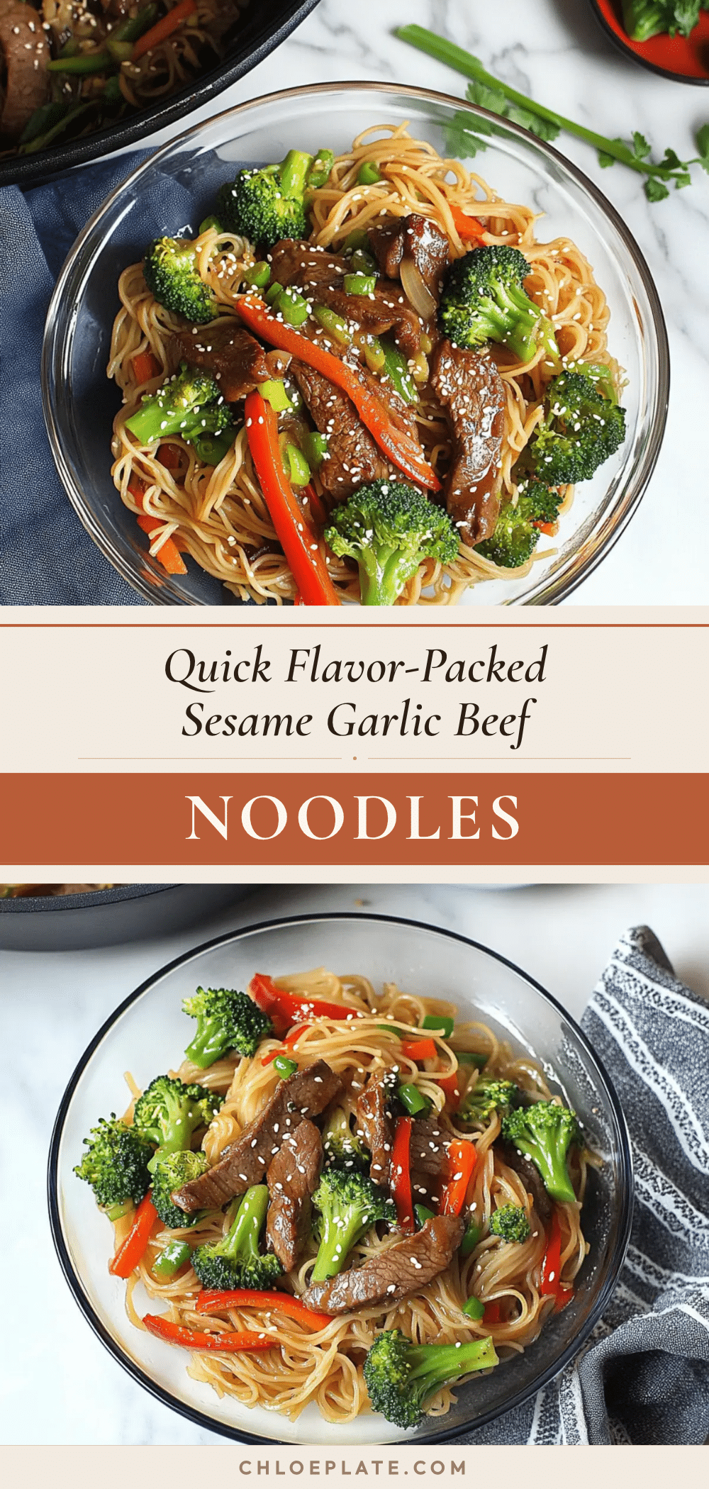 sesame garlic beef and broccoli noodles recipe