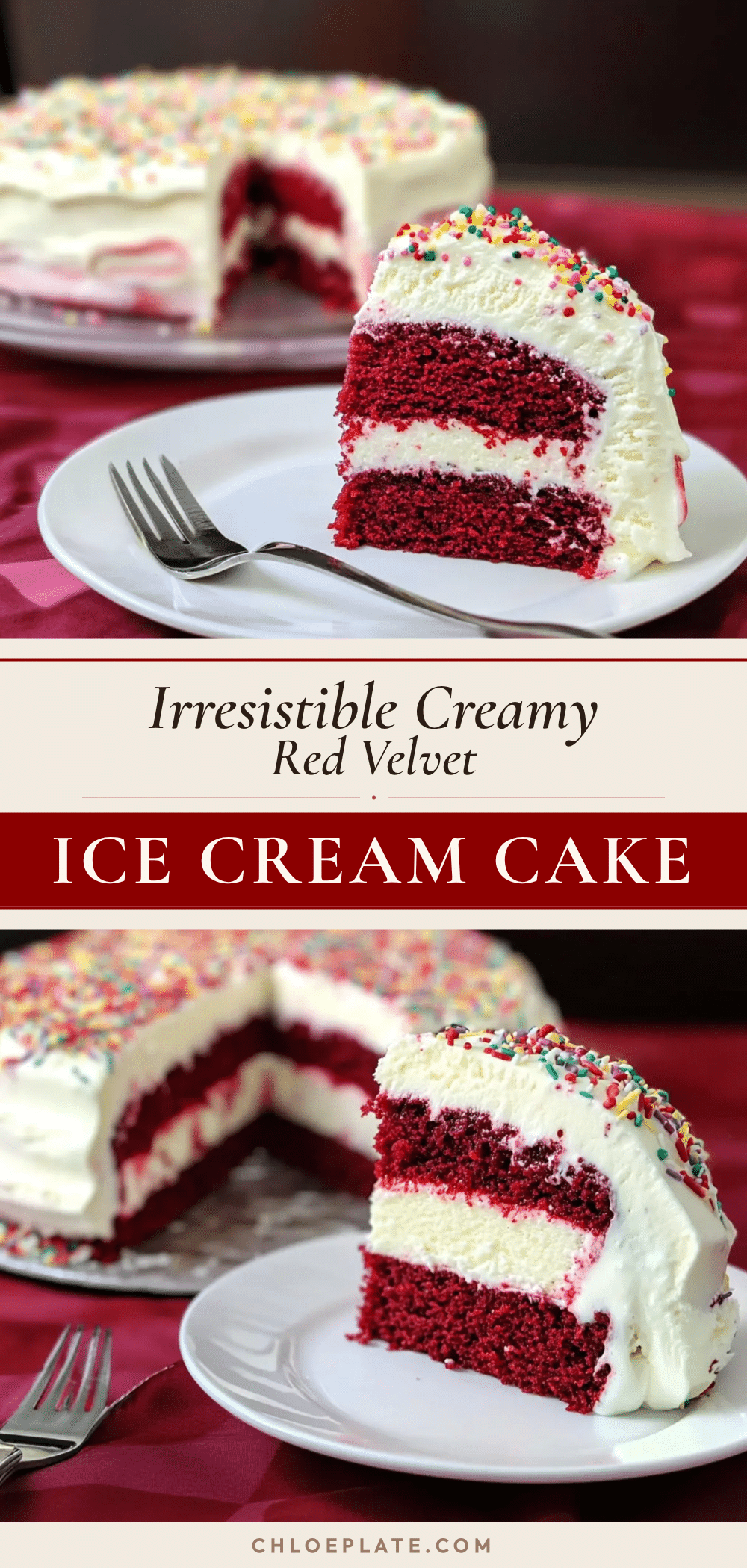 creamy red velvet ice cream cake recipe