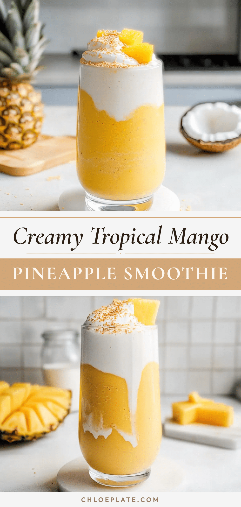 creamy tropical mango pineapple smoothie recipe