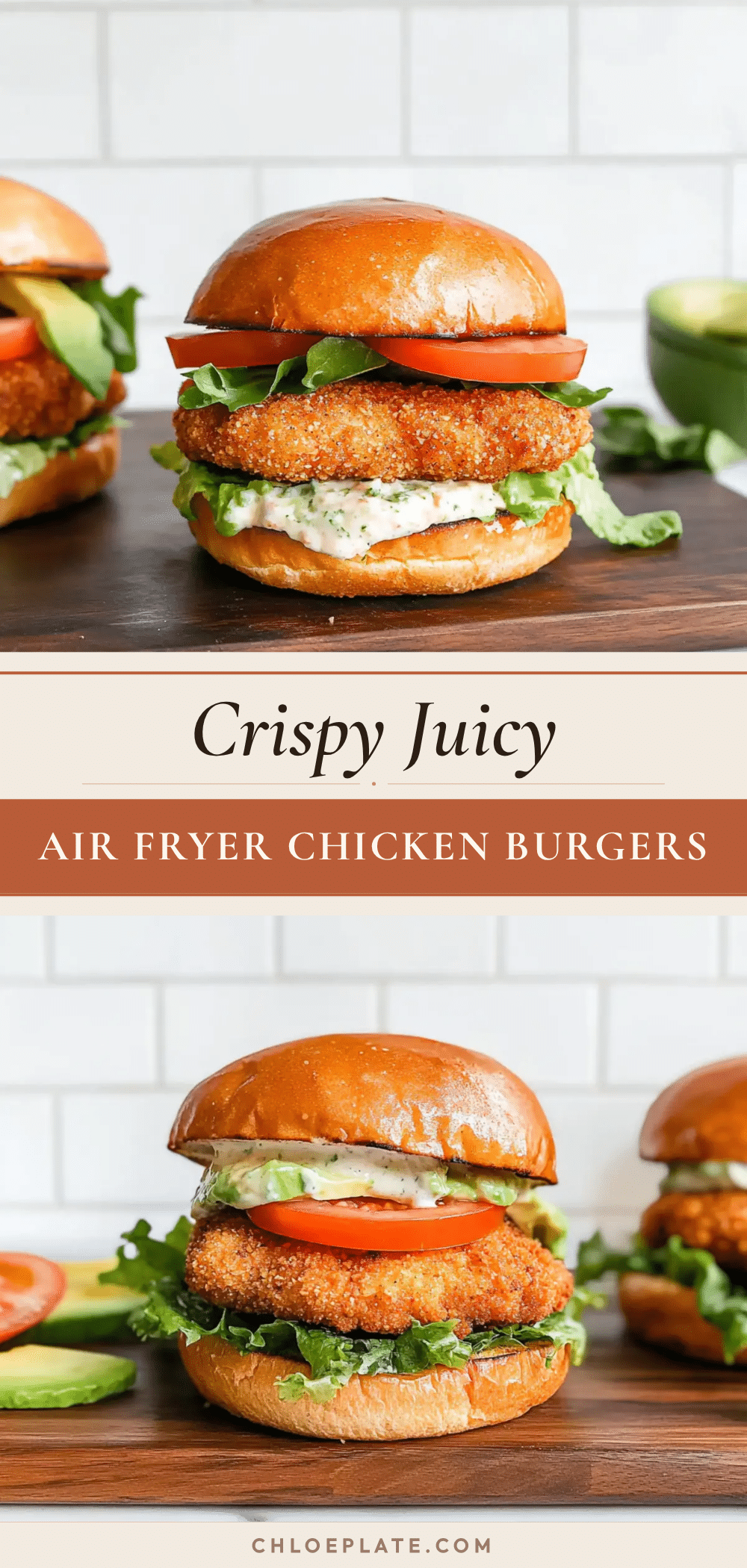 crispy air fryer chicken burgers recipe