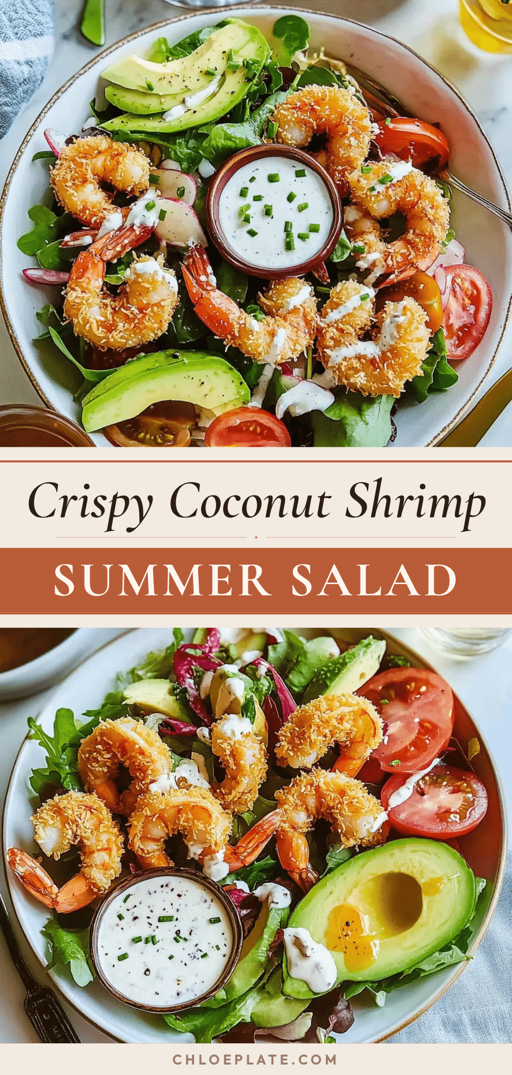 crispy coconut shrimp summer salad recipe