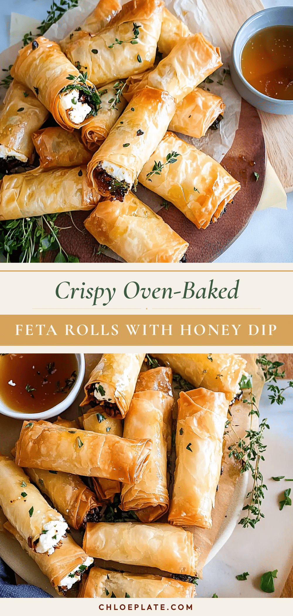 crispy oven-baked feta rolls recipe