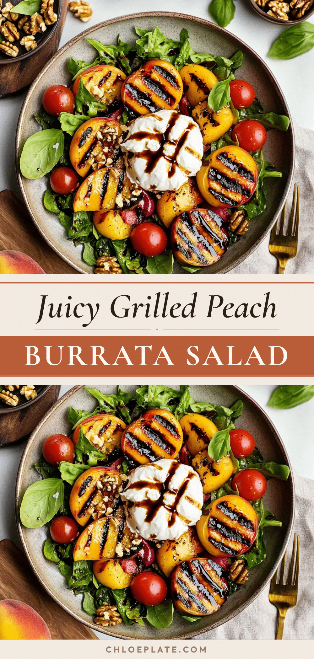 fresh grilled peach and burrata salad recipe