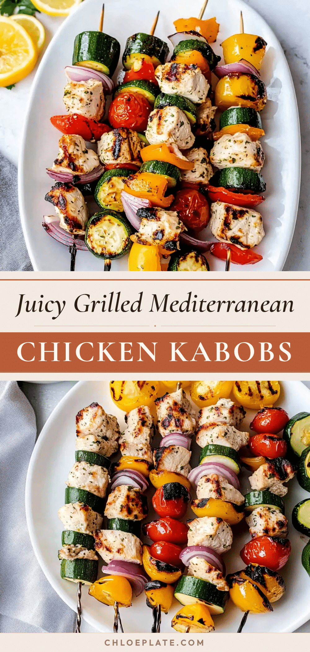 grilled Mediterranean chicken kabobs recipe