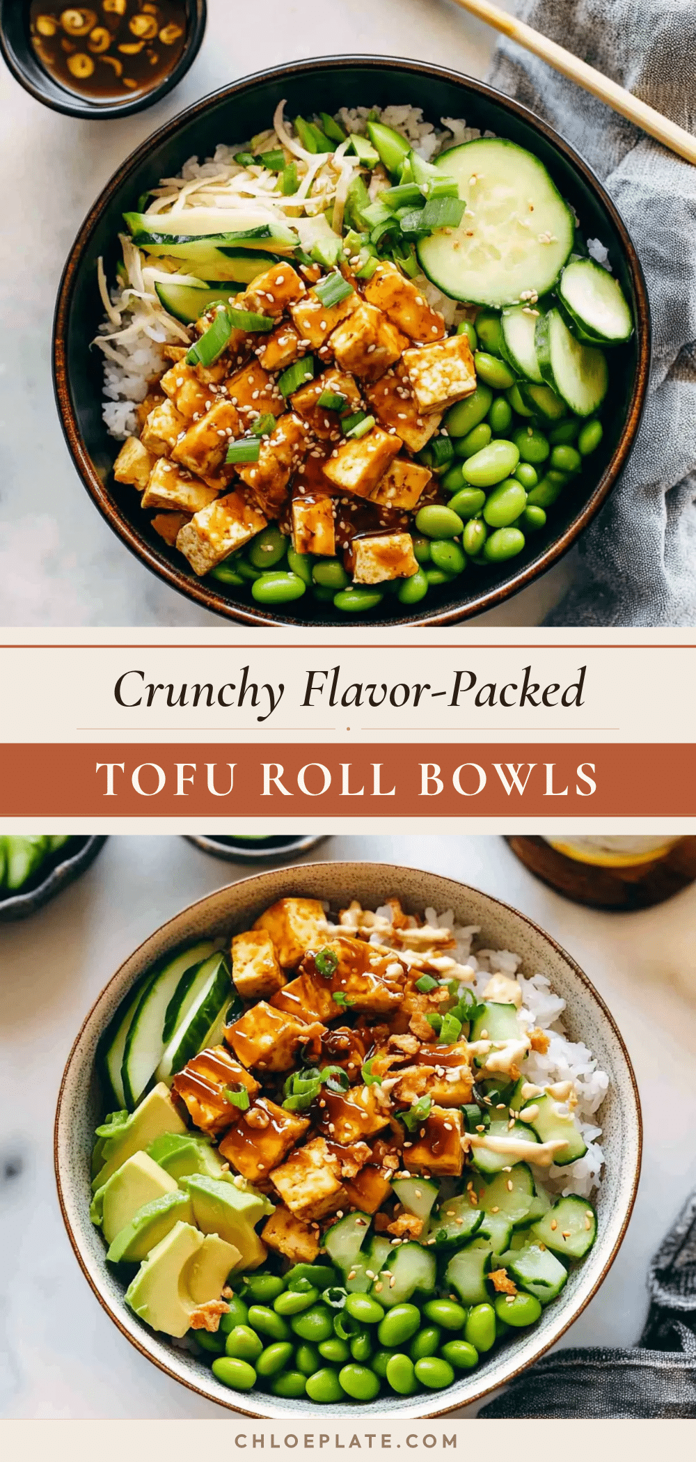 crunchy tofu roll bowls recipe