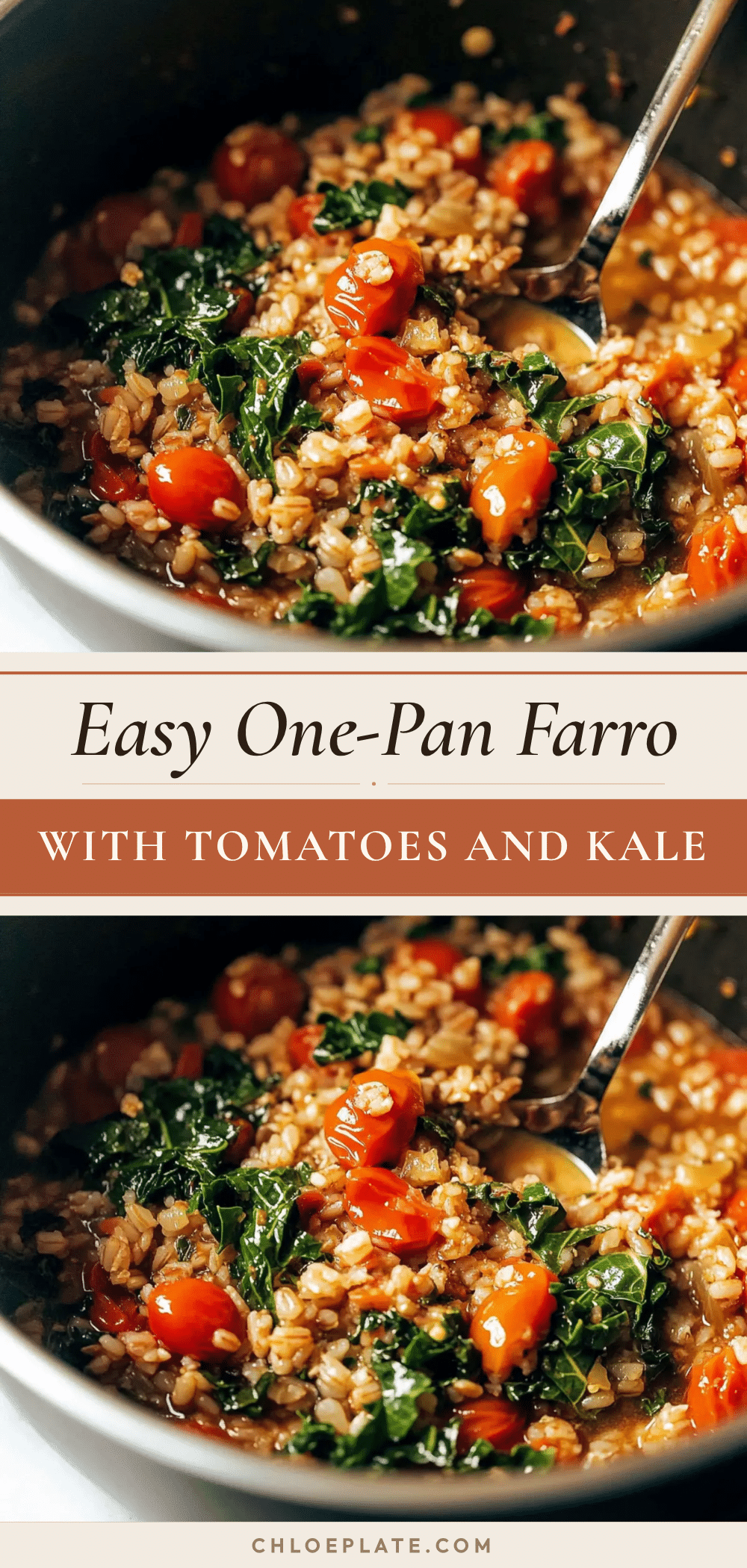 one-pan farro with tomatoes and kale recipe