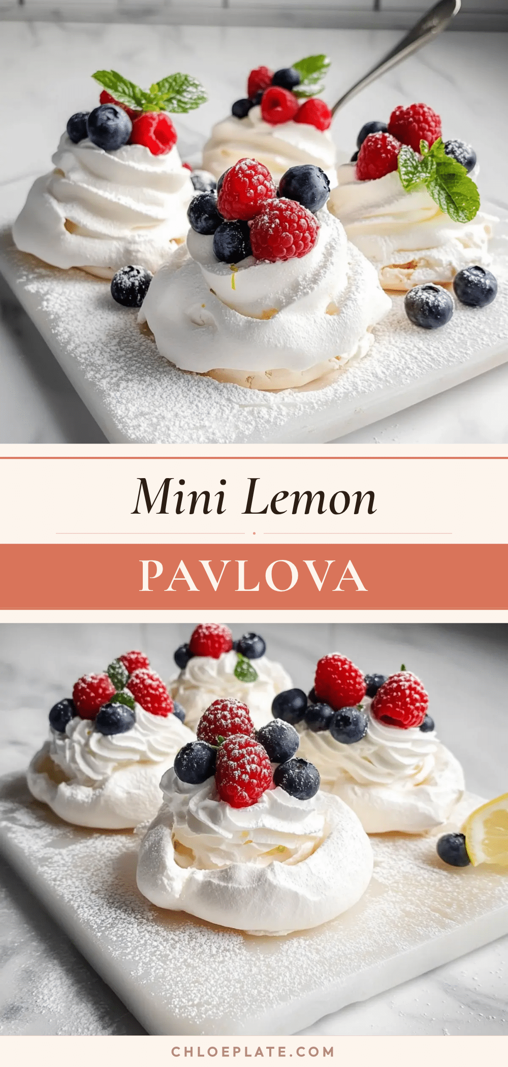 Perfect Mini Pavlova with Lemon Curd and Berries recipe