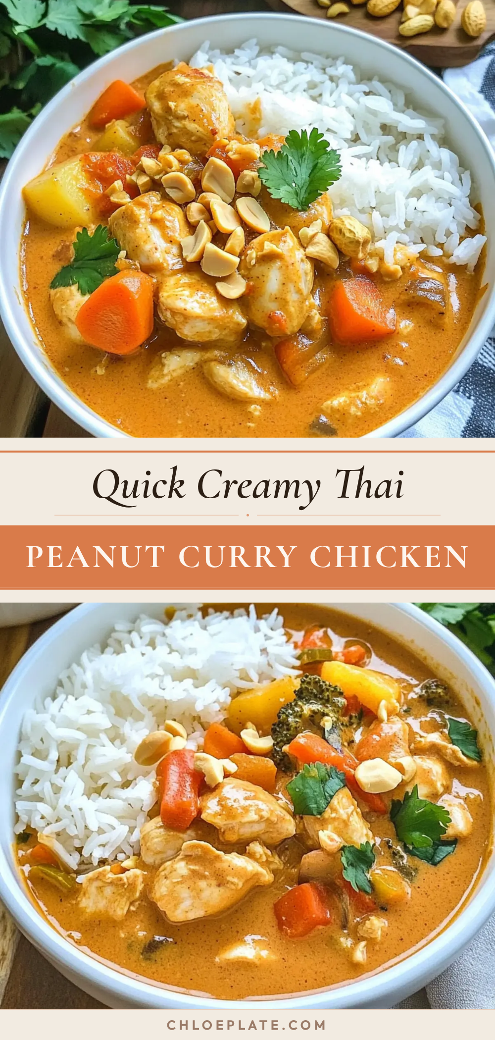 quick creamy thai peanut curry chicken recipe