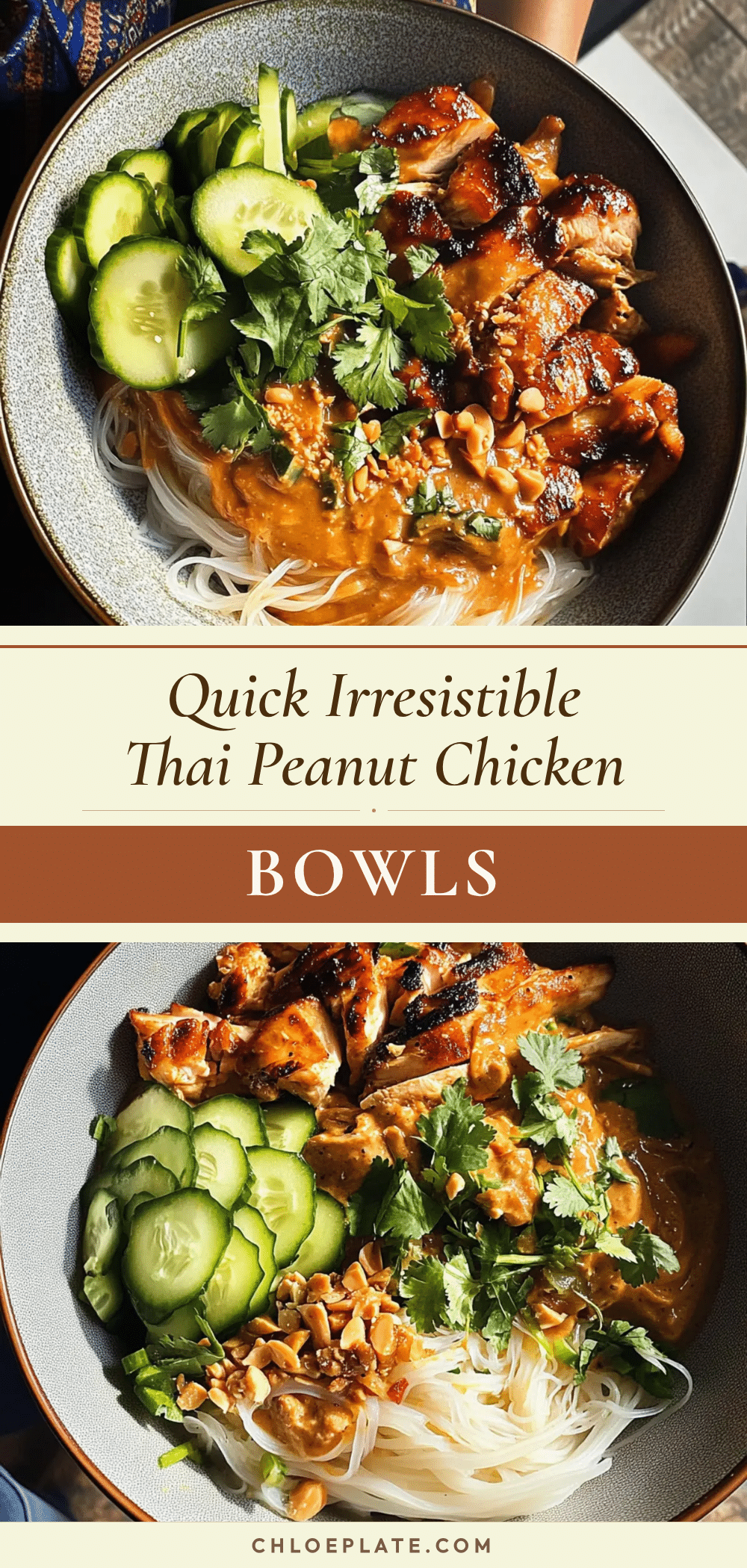 thai peanut chicken bowls recipe