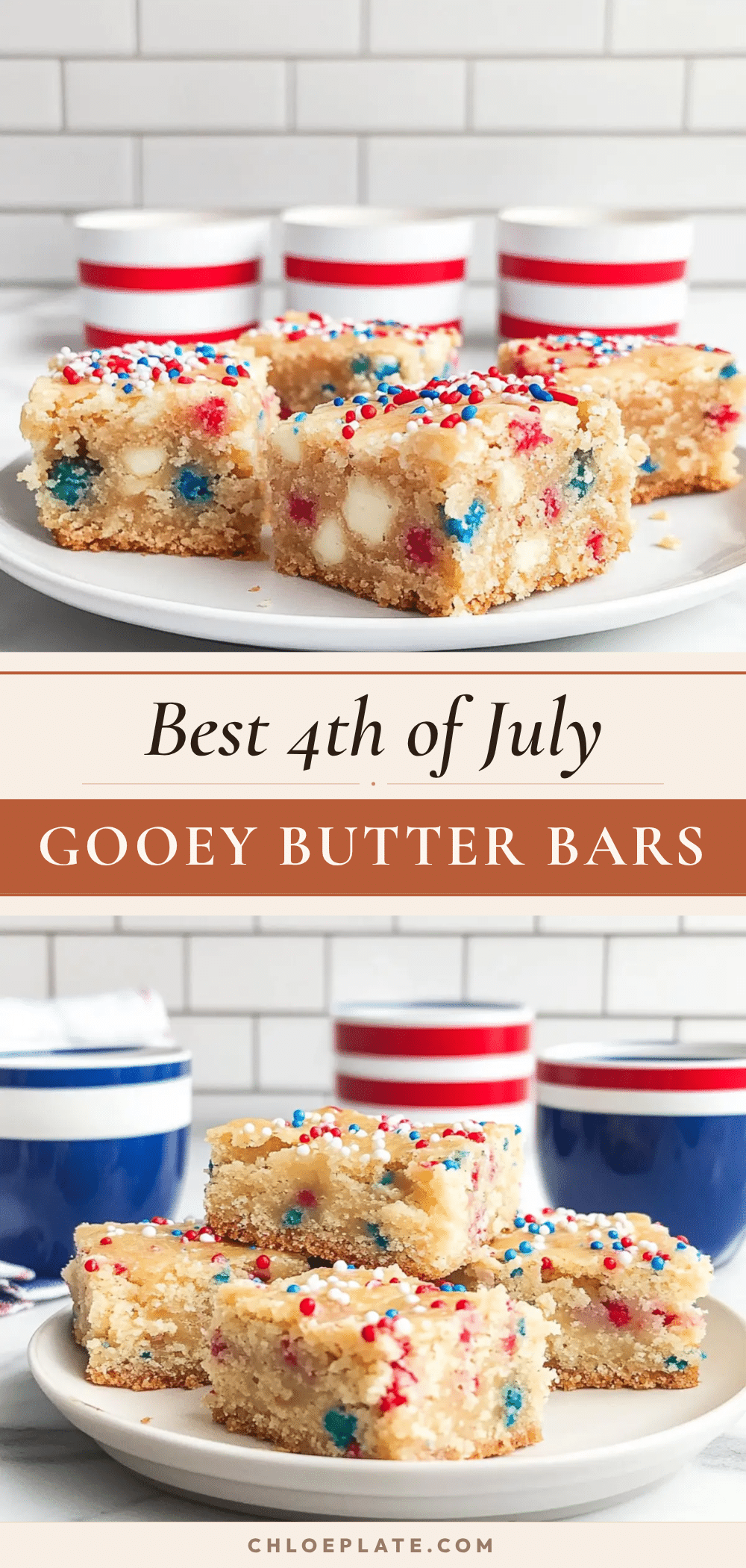 4th of July gooey butter bars recipe