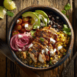 BBQ chicken grain bowls - featured image