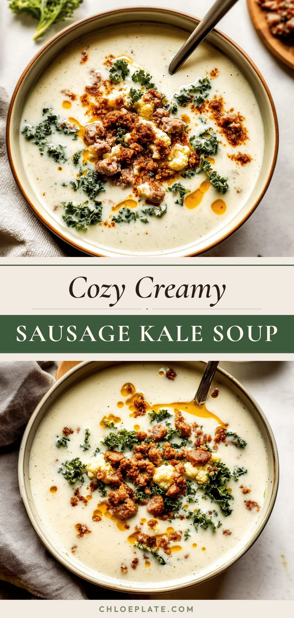 cauliflower sausage kale soup recipe