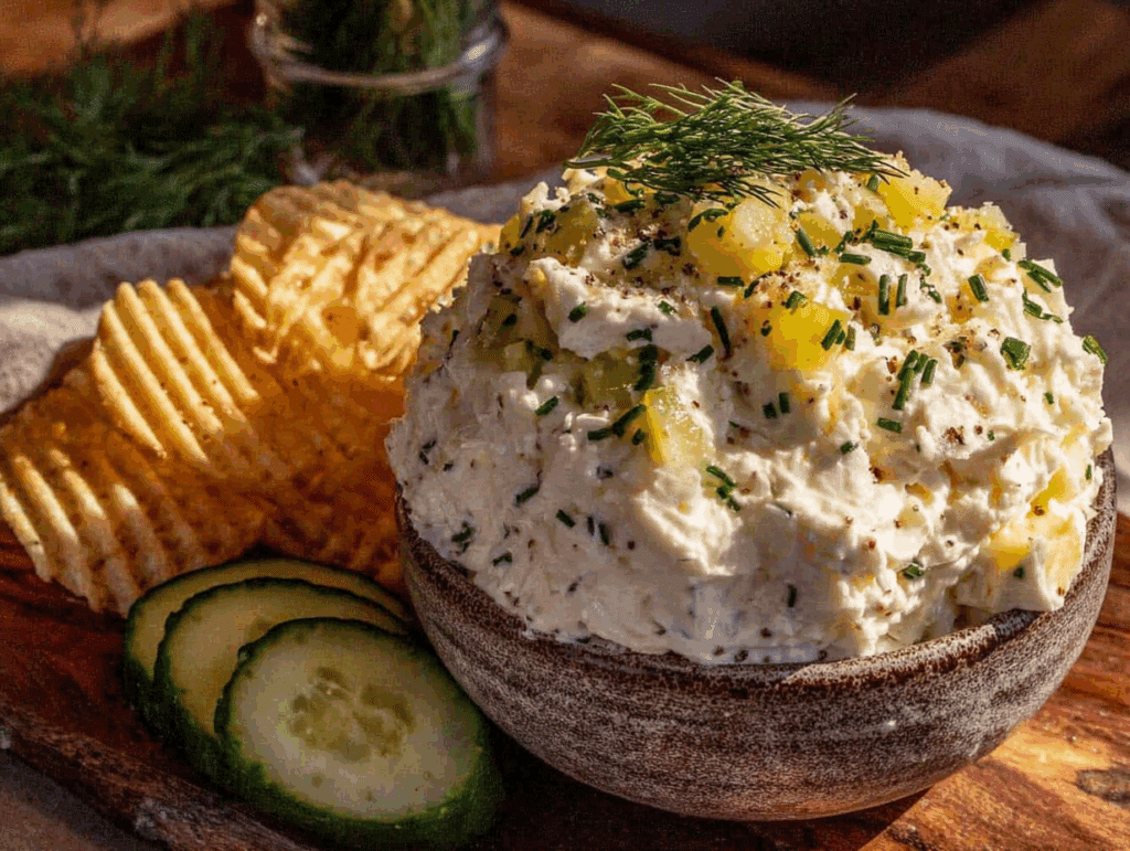 creamy dill pickle dip - featured image