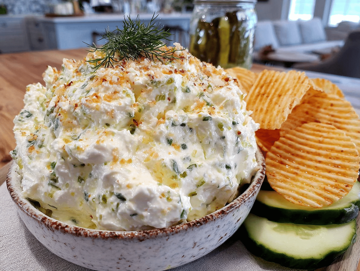 creamy dill pickle dip preparation steps