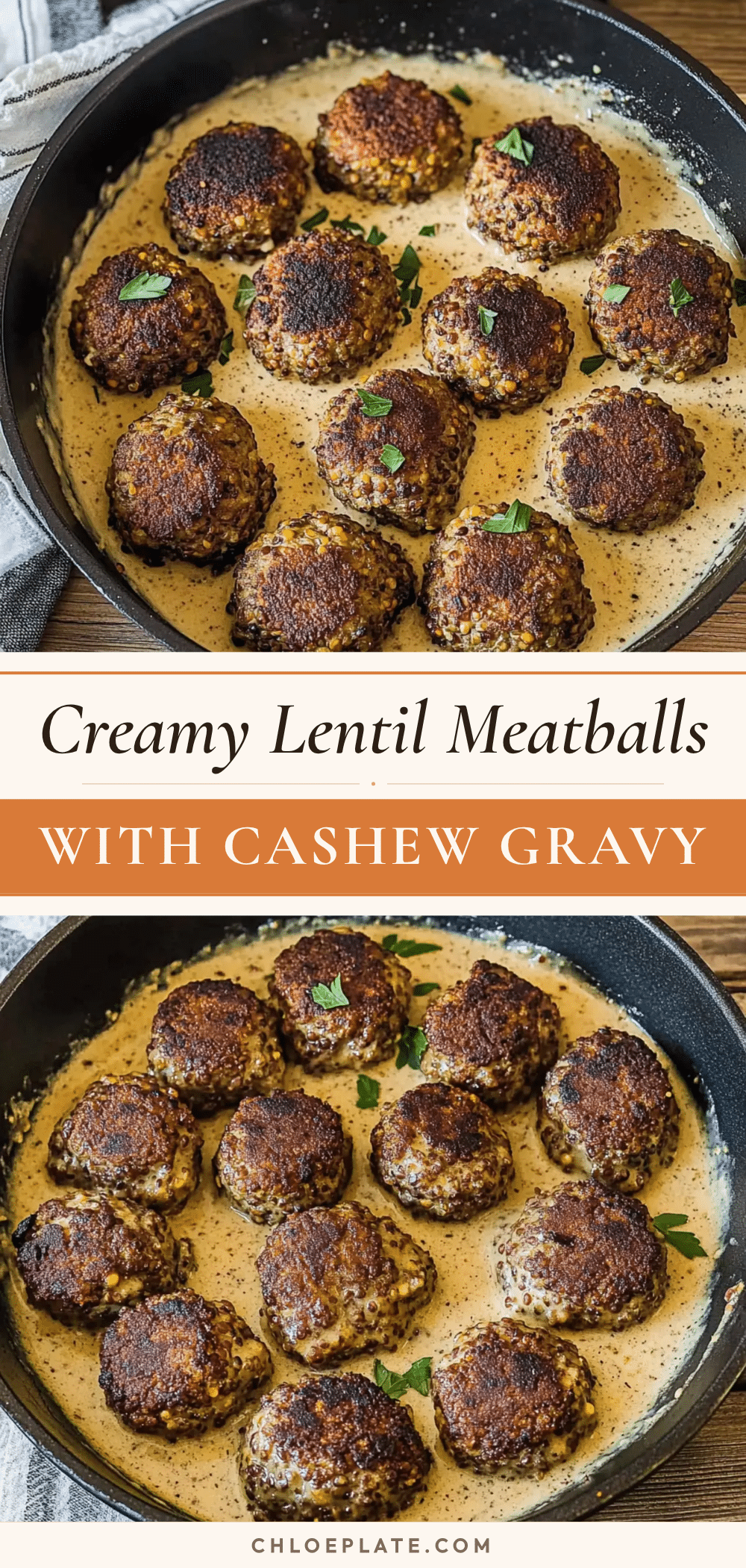 creamy lentil meatballs with cashew gravy recipe