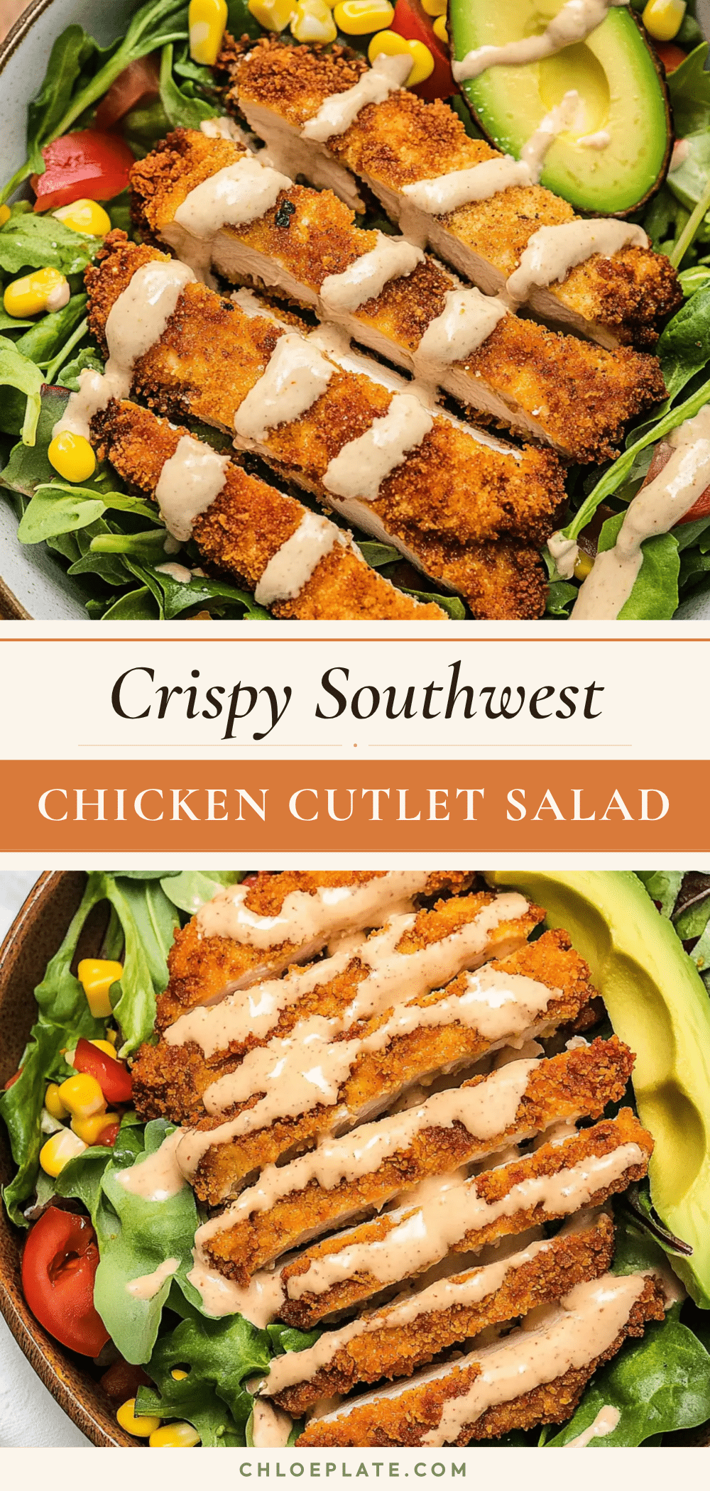 crispy southwest chicken cutlet salad recipe