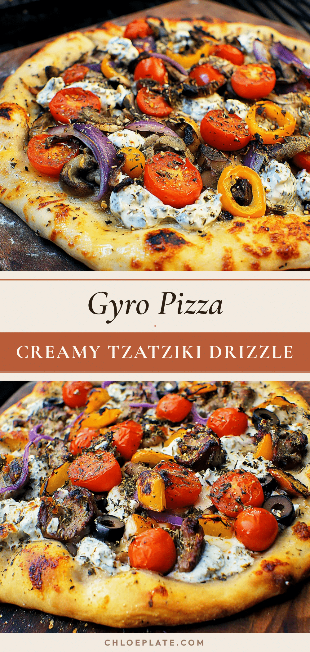Gyro Pizza with Creamy Tzatziki recipe