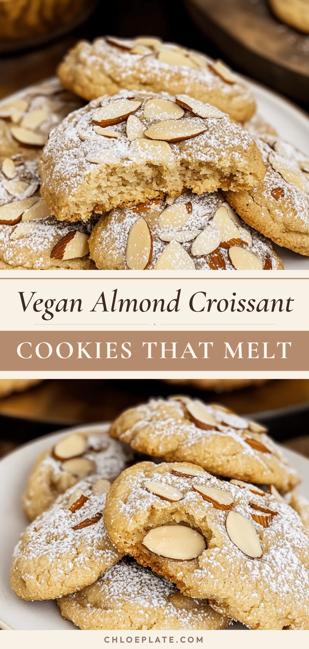 vegan almond croissant cookies recipe