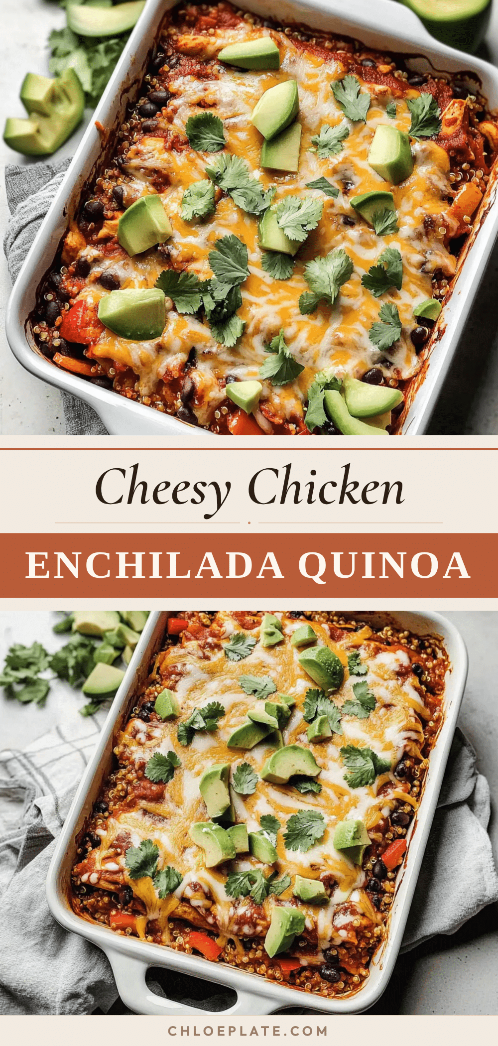 cheesy chicken enchilada quinoa bake recipe
