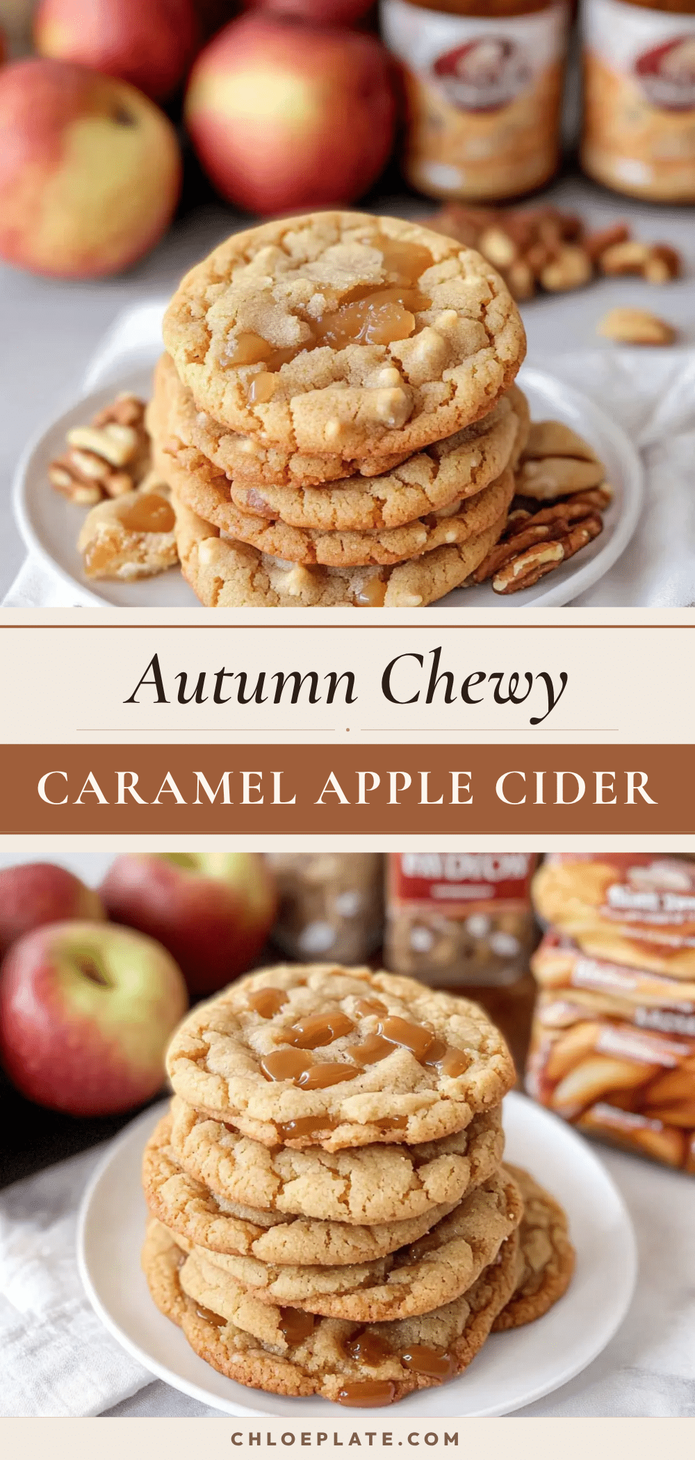 chewy caramel apple cider cookies recipe