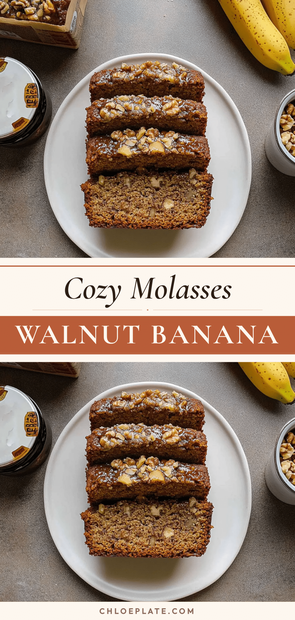 cozy molasses walnut banana bread recipe