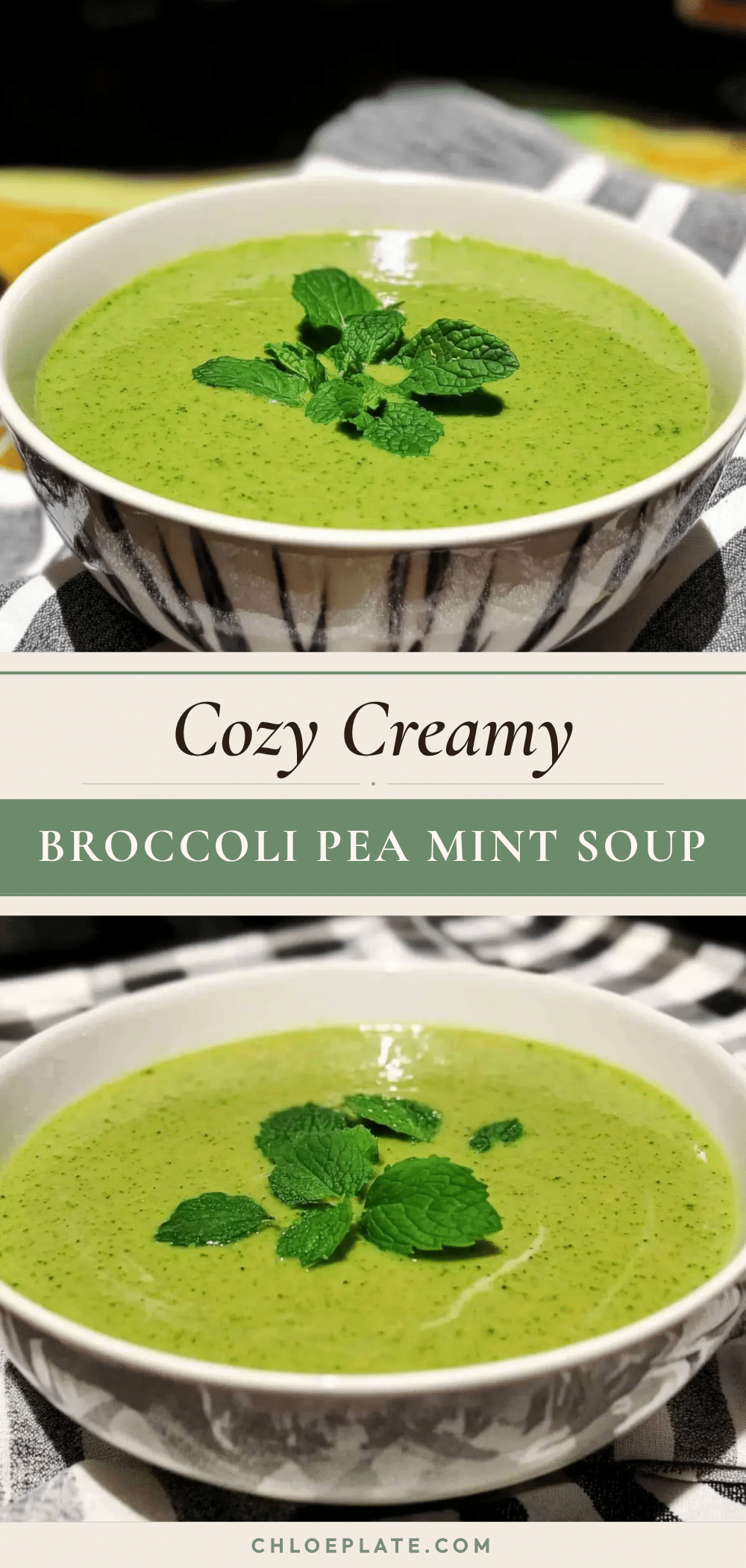 creamy broccoli pea mint soup recipe