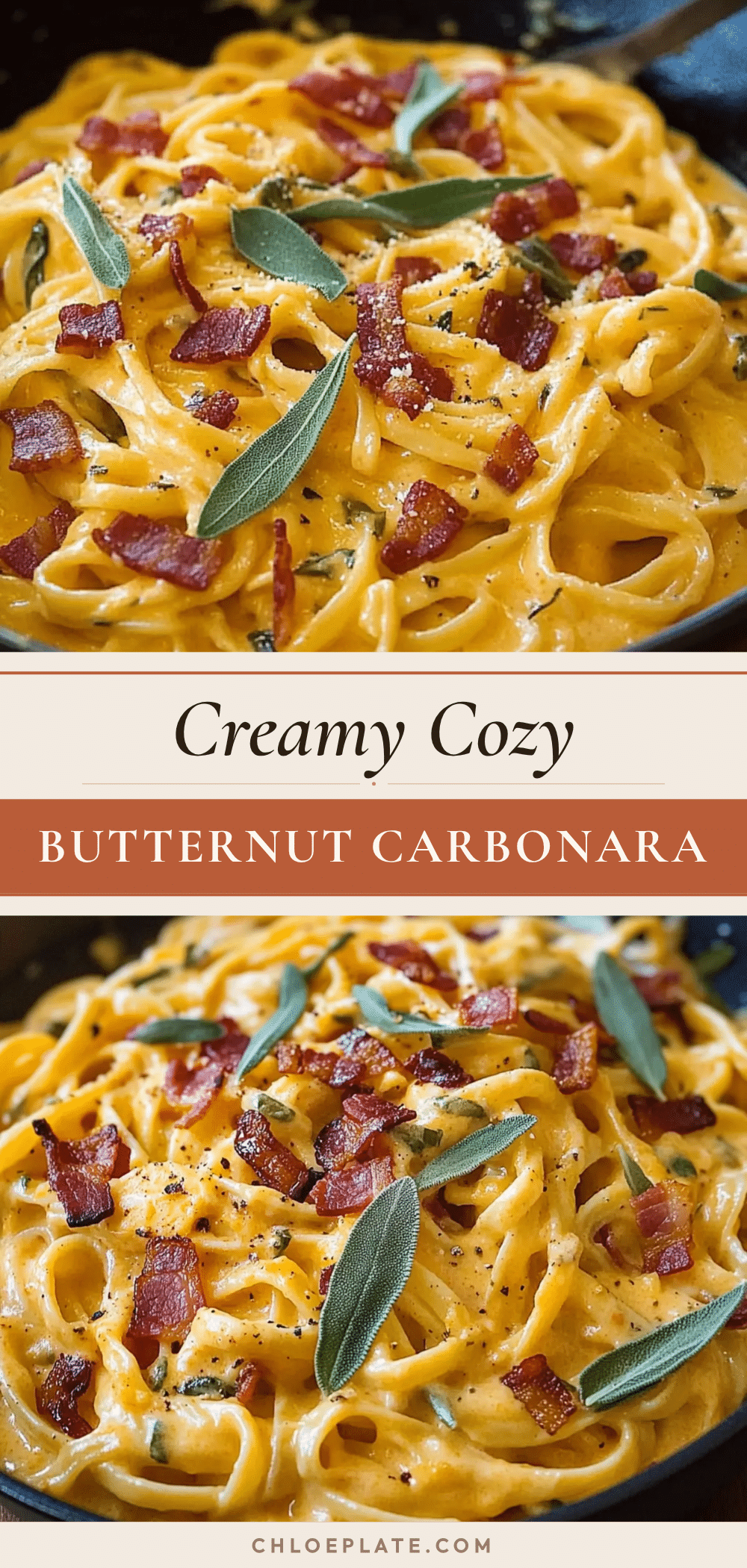 creamy butternut squash pasta carbonara recipe