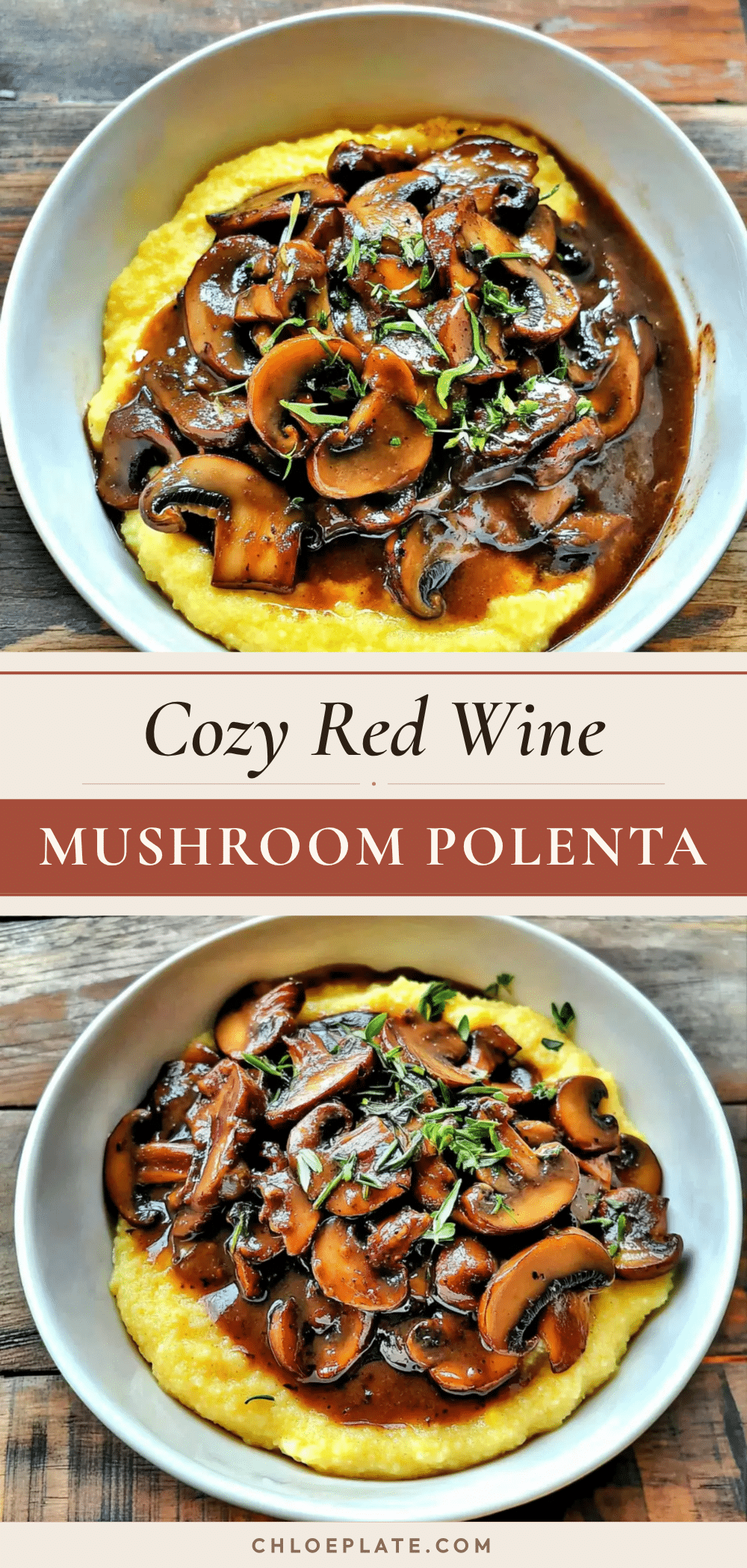 creamy polenta with red wine mushrooms recipe