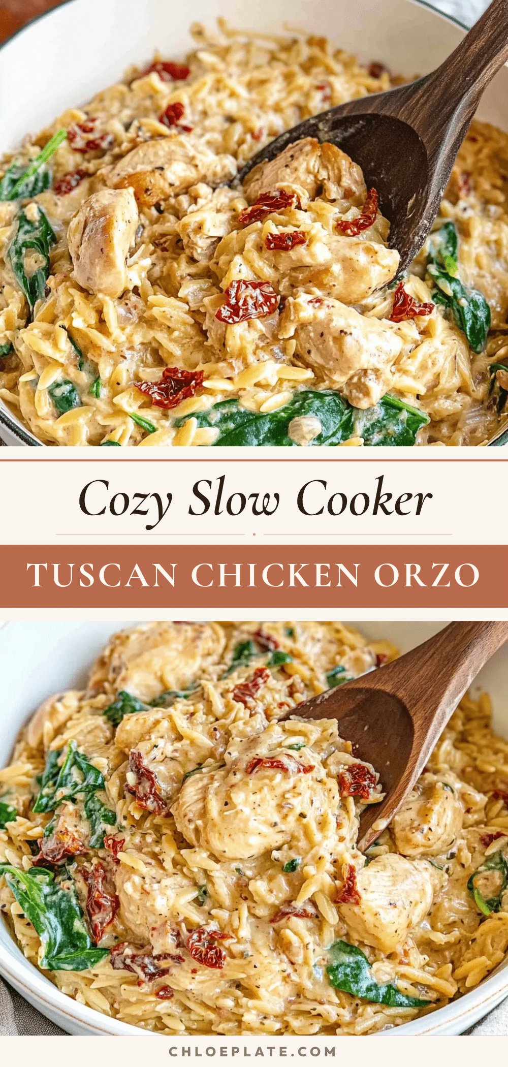 creamy slow cooker tuscan chicken orzo recipe