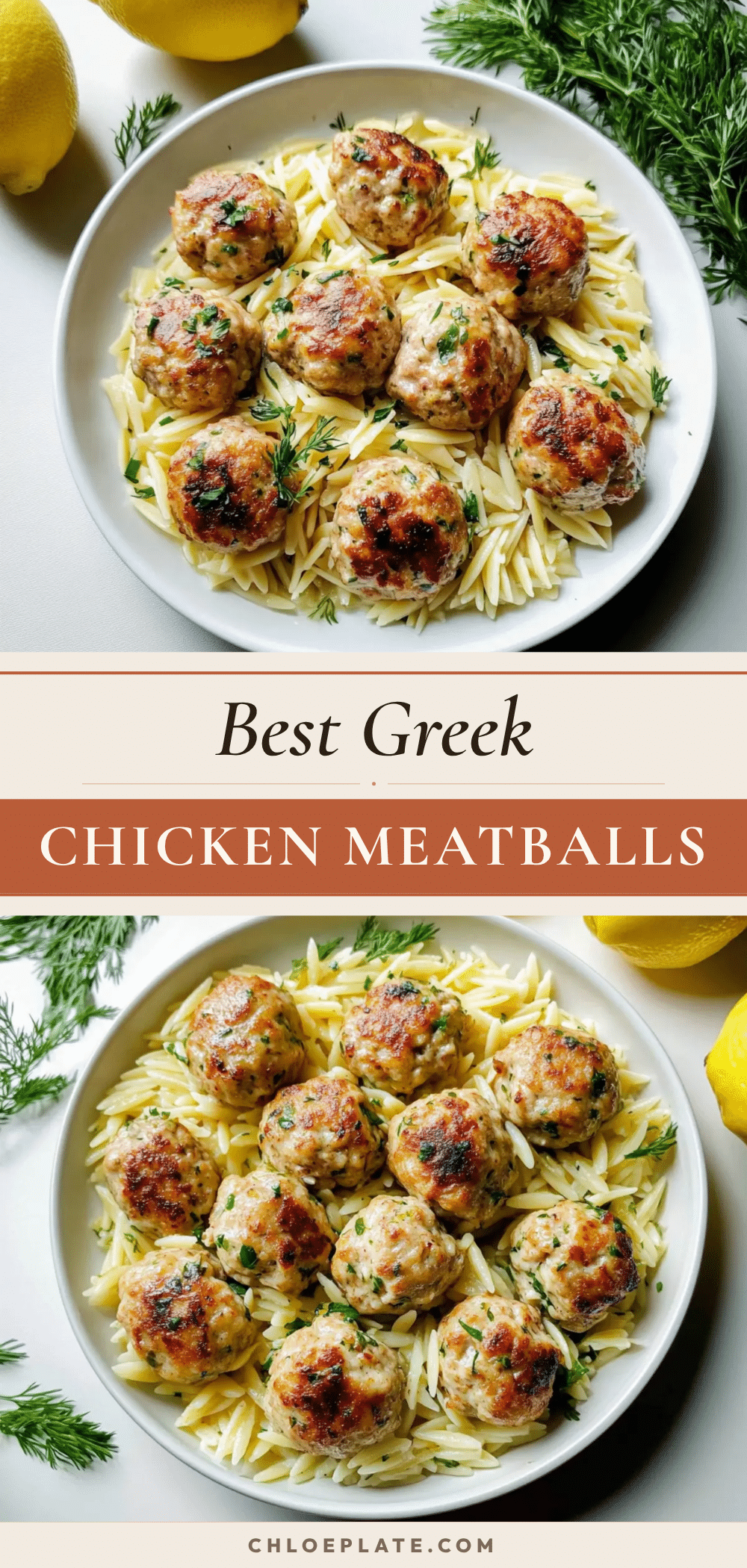 greek chicken meatballs with lemon orzo recipe