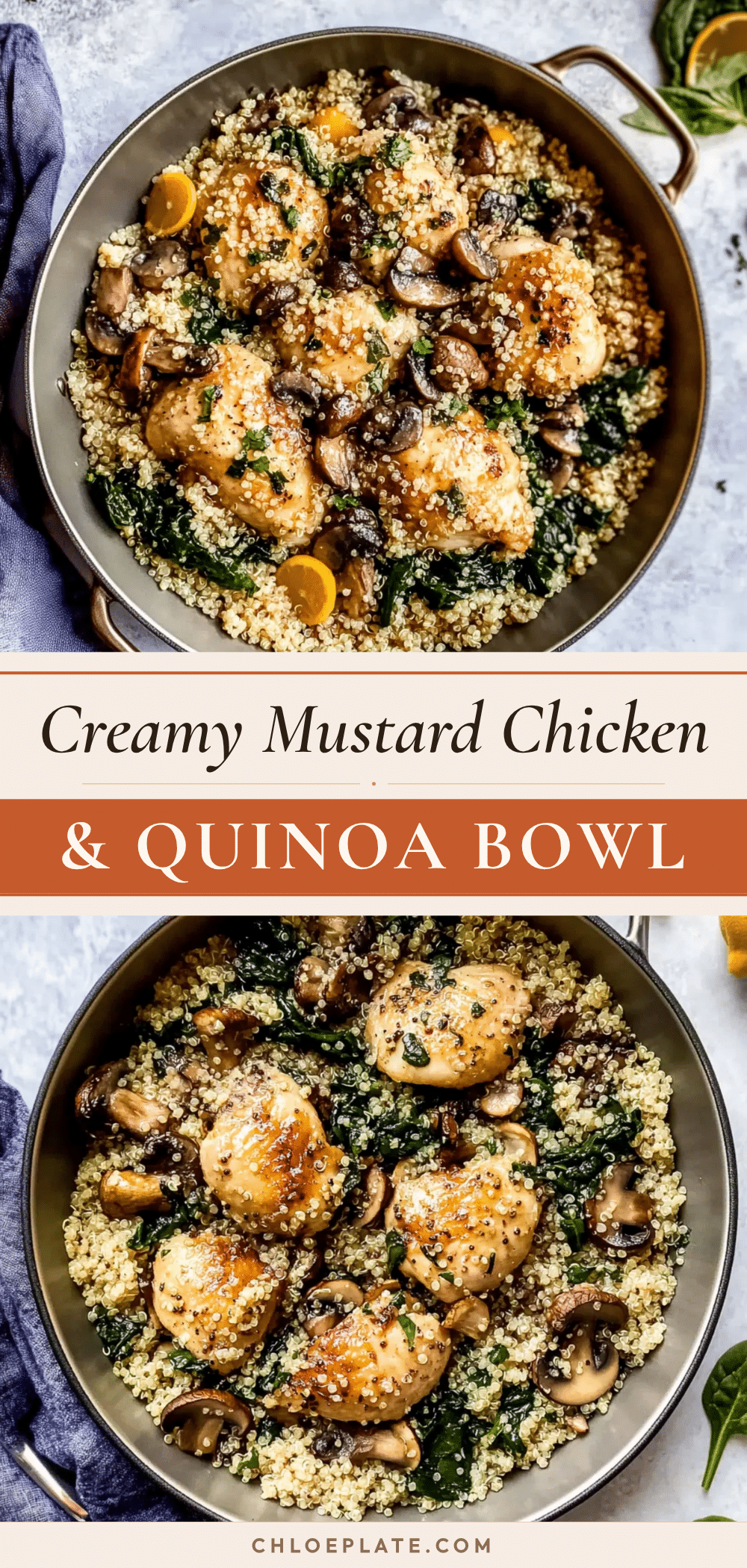 creamy mustard chicken and quinoa bowl recipe